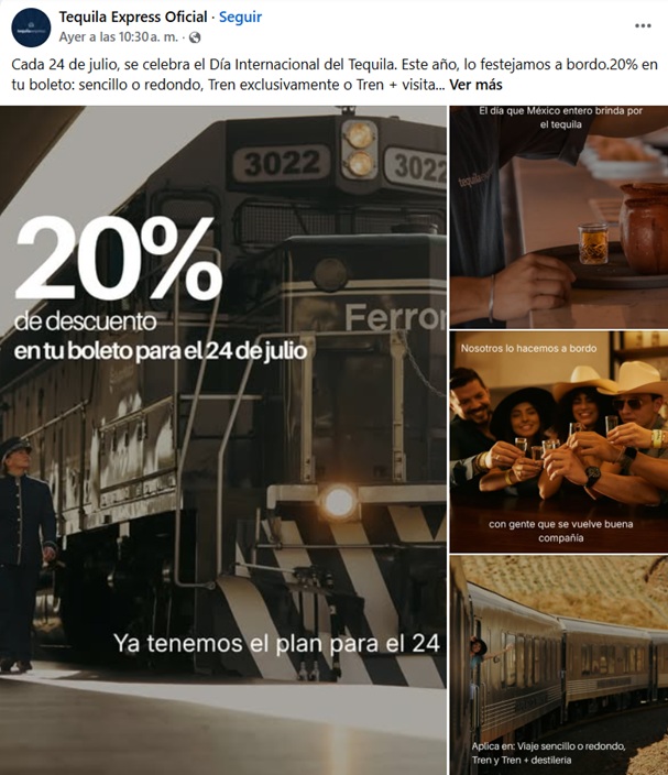 Tequila Express celebra el Día Internacional del Tequila con promociones y fiesta jalisciense